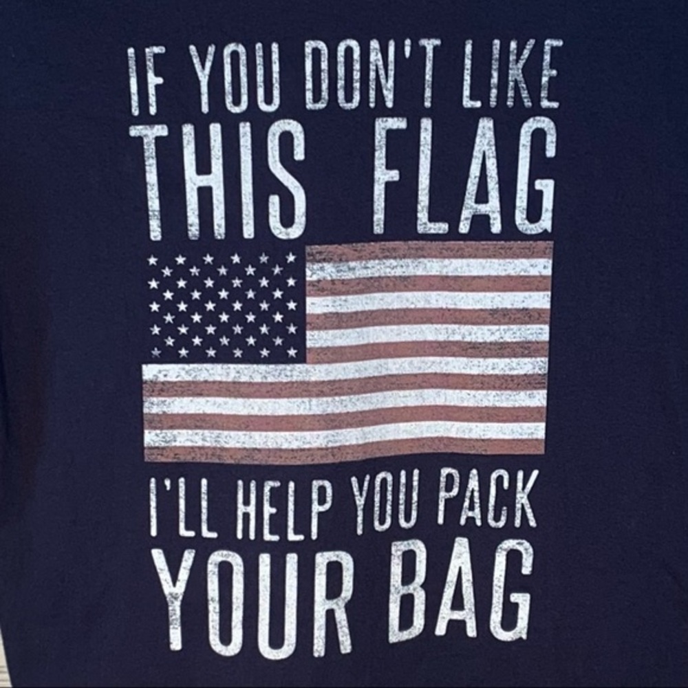 Gildan navy blue “Patriotic” short sleeve tee shirt. - Picture 3 of 7